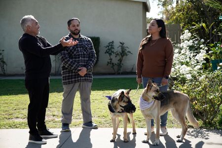 Cesar Millan talking and reacting to clients. (National Geographic)