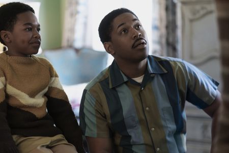 Ky’Zen Mitchell as Dexter King and Kelvin Harrison Jr. as Martin Luther King Jr. in GENIUS: MLK/X. (National Geographic/Richard DuCree)