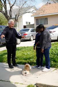 Ramona and Roman in a dog walking exercise. (National Geographic)