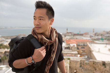 Acre, Israel - Dr. Albert Lin on an Old City rooftop, Acre, Israel. (Blakeway Productions/National Geographic)