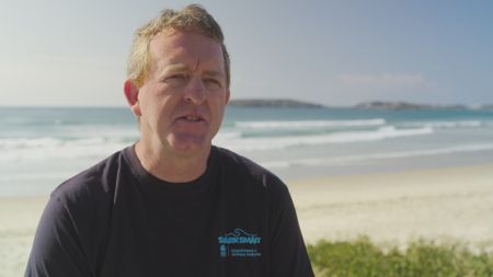 Dr. Paul Butcher explaining how the shark attacks in the Ballina region over recent years caused a lot of community anxiety. (National Geographic)