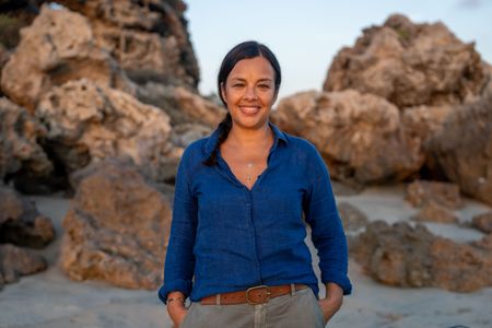 Liz Bonnin at Playa Escobilla, Mexico. (National Geographic/Emilie Ehrhardt)