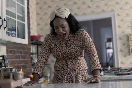 Coretta Scott King, played by Weruche Opia, screams in her kitchen in GENIUS: MLK/X. (National Geographic/Richard DuCree)