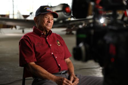 Tuskegee Airman LT. COL. (RET) Harry T. Stewart sits for an interview at The Tuskegee Airmen National Museum in Detroit. (National Geographic/Rob Lyall)