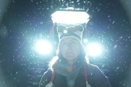 Sue Aikens travels by night after journeying to the Arctic Ocean. (BBC Studios Reality Productions, LLC/Jayce Kolinski)