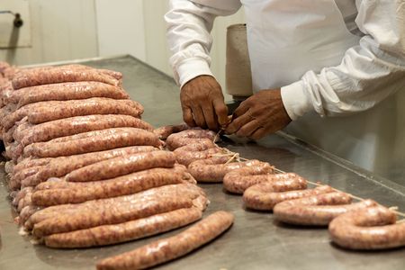 A glimpse at how the sausage is made at Smitty's Market in Lockhart, TX. (National Geographic/Amy Mikler)