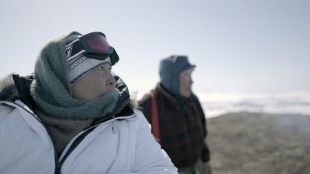 Teresa Pingayak with her husband, John Pingayak in the tundra. (National Geographic/Matt Kynoch)