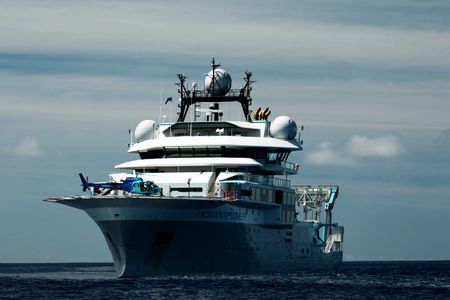 OceanXplorer out at sea off the coast of the Azores. (National Geographic/Mario Tadinac)