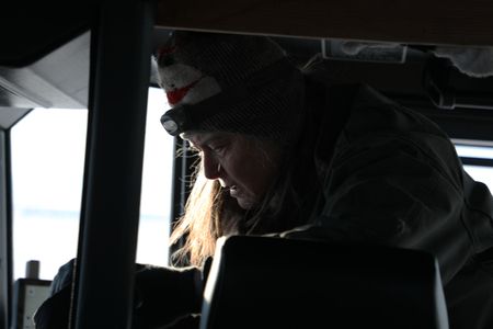 Sue Aikens travels in her all terrain vehicle across the arctic tundra. (BBC Studios Reality Productions, LLC/Lauren 'Bird' Dixon)