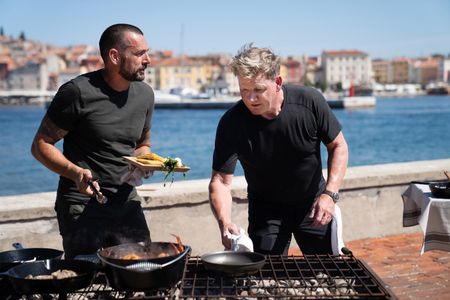 Croatia - Gordon Ramsay (R) and Croatian chef David Skoko go head-to-head in the final cook. (Credit: National Geographic/Justin Mandel)