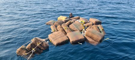 Drug packages are  intercepted on the high seas in Balerma, Almeria, Spain. (Guardia Civil)