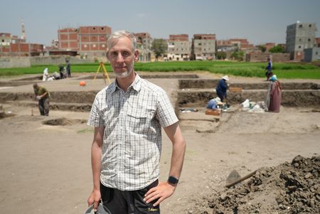 Leader of the Pi Ramesses excavations Henning Franzmeier poses for a portrait at the Pi Ramesses site in Egypt. (Windfall Films)