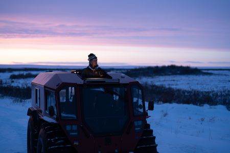 Sue Aikens is on the lookout for ptarmigan and rabbits as an opportunity to gather subsistence food during the winter season. (BBC Studios Reality Productions, LLC/Jayce Kolinski)