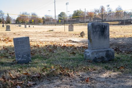 In Tulsa's Oaklawn Cemetery, only two headstones mark the graves of victims of the 1921 race massacre. (National Geographic/Christopher Creese)