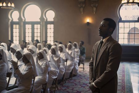 Clyde X, played by Gary Carr, watches Malcolm preach in GENIUS: MLK/X. (National Geographic/Richard DuCree)