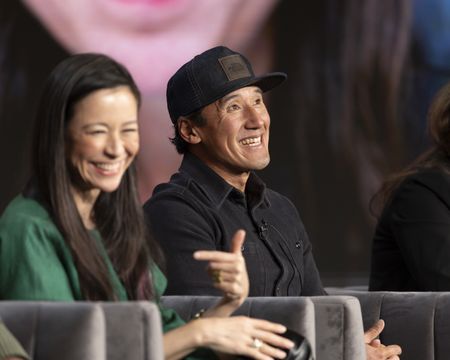 2024 TCA WINTER PRESS TOUR  - Chai Vasarhelyi and Jimmy Chin from the “Photographer” panel at the National Geographic presentation during the 2024 TCA Winter Press Tour at the Langham Huntington on February 8, 2024 in Pasadena, California. (National Geographic/PictureGroup)