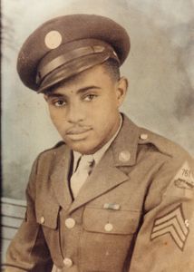 Staff Sergeant Johnnie Stevens was a tank commander who served with the 761st Black Panther Tank Battalion in WW2. (The Family of Johnnie Stevens/Doreen Stevens)