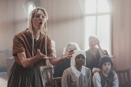 Sarah Good pleads her innocence to the court. (Dash Productions Services LTD/Antoan Ivanov)