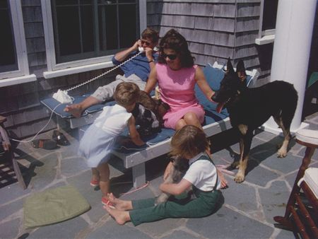 President John F. Kennedy and his family spend time at their residence in Squaw Island, Mass. (John F. Kennedy Presidential Library and Museum, Boston)