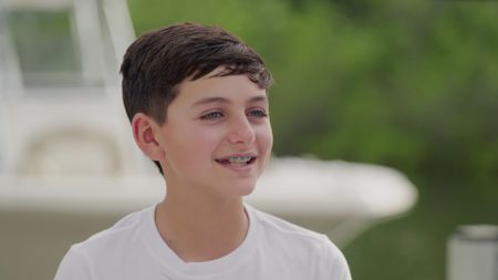 Jameson Reeder Jr, shark attack survivor being interviewed in Miami, Florida about his encounter with a shark and the events leading up to it. (National Geographic)