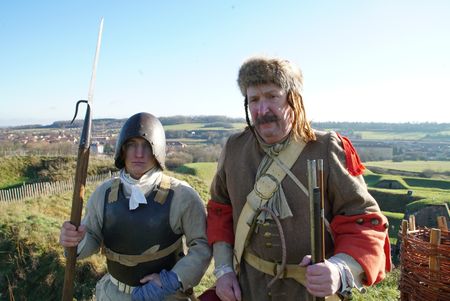 Gary Allardin, Tony Pollard and reenactors at Belfort Citadel, France. The iconic site played a vital role in the Franco-Prussian war. (National Geographic/Ciaran Henry)