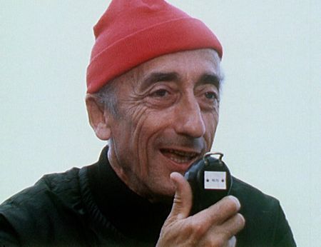 BECOMING COUSTEAU - July 1969: Jacques Cousteau communicates by radio with a crew member exploring the ocean depths in one of the Calypso's diving saucers. (Credit: The Cousteau Society)