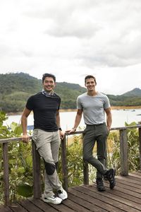 Henry Golding and Antoni Porowski pose together in Bangtang Ai. (Credit: National Geographic/Annice Lyn)