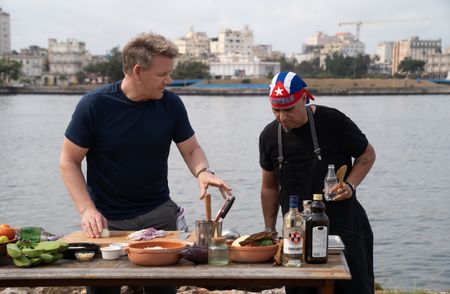 Gordon Ramsay and Chef Luis during the final cook in Cuba. (National Geographic/Justin Mandel)