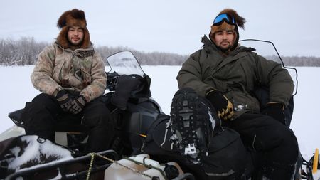 Gage and Avery Hoffman look for moose during a subsistence hunt that will provide food for their family and their community. (BBC Studios Reality Productions, LLC/Jeffrey Alexander)