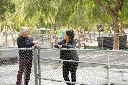 Cesar talks with Bo at the Dog Psychology Center. (National Geographic)