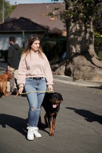 Celestria in a walking exercise with Beast. (National Geographic)