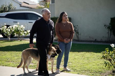 Cesar Millan standing with Tania and Thunder & Rain. (National Geographic)