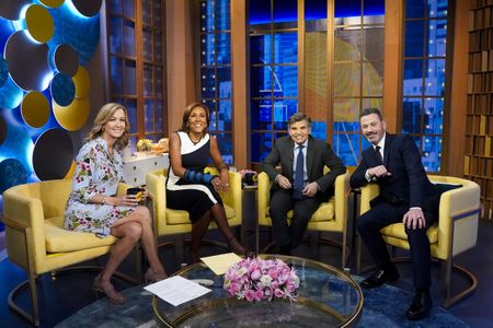 LARA SPENCER, ROBIN ROBERTS, GEORGE STEPHANOPOULOS, JIMMY KIMMEL