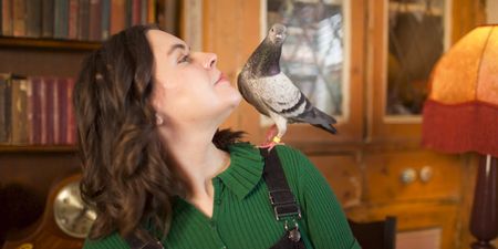 A contributor poses with a pigeon. (Big Wave Productions)