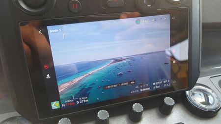 The drone controls display. (National Geographic/Salvador Antonio Díaz Montes)