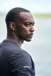 Anthony Mackie fishing for baby Bull Sharks in Lake Pontchartrain. (National Geographic/Brian Roedel)