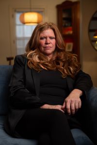 Edye Raines is pictured in close-up portrait during the production of National Geographic's Oklahoma City Bombing: One Day In America. Raines is the mother of Chase and Colton, both of whom were killed while at the Murrah Building day care facility. On April 19, 1995, America experienced the deadliest domestic terror attack in its history. Thirty years later, this series tells the story of that day told only by those who lived through it – the people of Oklahoma.  (National Geographic/Brandon Widener)