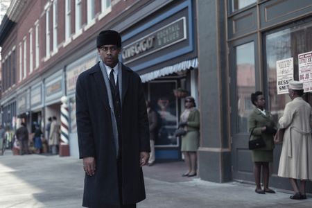 Aaron Pierre as Malcolm X in GENIUS: MLK/X. (National Geographic/Richard DuCree)
