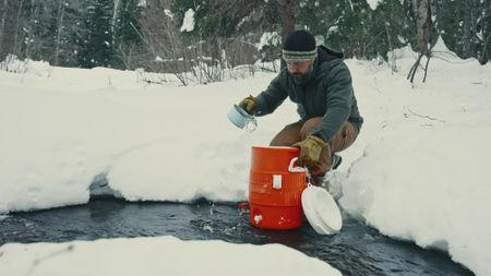 Billy collects water for his hot water project. (Blue Ant Media/Tara Elwood)