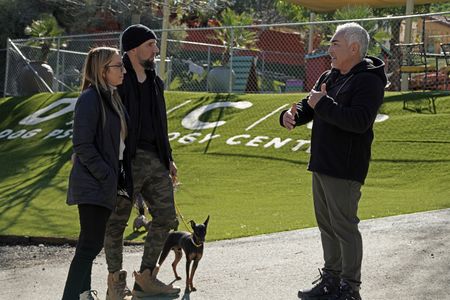 Ariana and Brandon talk with Cesar at the Dog Psychology Center. (National Geographic)