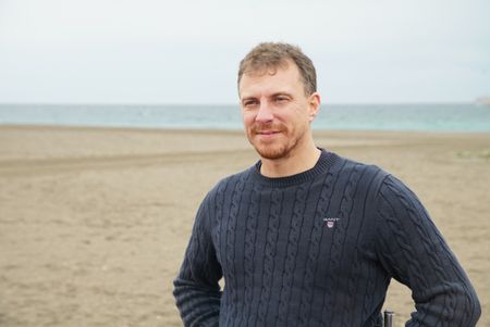 Arthur Williams is pictured on a beach in Britain for the Hythe story (National Geographic/Jahlani Clarence)