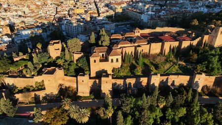 M·laga's Alcazaba fortress is seen from above. (National Geographic)