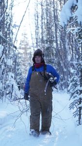 Jody Potts-Joseph hunts caribou and sets marten traps. (National Geographic/Ashton Hurlburt)