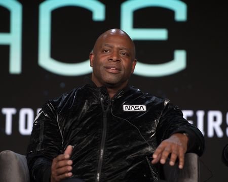 2024 TCA WINTER PRESS TOUR  - Leland Melvin from the “The Space Race” panel at the National Geographic presentation during the 2024 TCA Winter Press Tour at the Langham Huntington on February 8, 2024 in Pasadena, California. (National Geographic/PictureGroup)