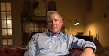 Former ATF agent Luke Franey is pictured in close-up portrait during the production of National Geographic's Oklahoma City Bombing: One Day In America. Franey was is in his office on the 9th floor of the Murrah Building when the bomb exploded. He survives but is left trapped on a corner of the building. On April 19, 1995, America experienced the deadliest domestic terror attack in its history. Thirty years later, this series tells the story of that day told only by those who lived through it – the people of Oklahoma. (National Geographic/Brandon Widener)