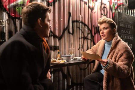 Antoni Porowski and Florence Pugh look at archive papers that reveal details about Florence's ancestral history. (National Geographic/Chris Raphael)