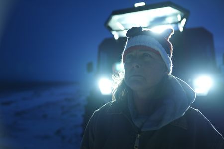 Sue Aikens travels to the Artic Ocean in her all terrain vehicle by night. (BBC Studios Reality Productions, LLC/Jayce Kolinski)