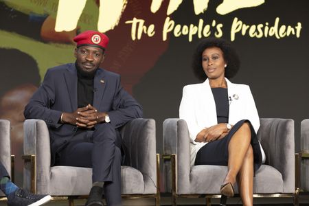 2024 TCA WINTER PRESS TOUR  - Bobi Wine and Barbie Kyagulanyi from the “Bobi Wine: The People’s President” panel at the National Geographic presentation during the 2024 TCA Winter Press Tour at the Langham Huntington on February 8, 2024 in Pasadena, California. (National Geographic/PictureGroup)
