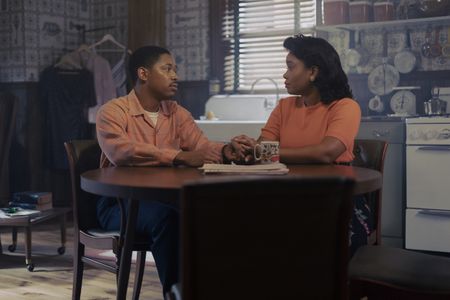 Martin and Coretta, played by Kelvin Harrison Jr. and Weruche Opia, make a big decision in GENIUS: MLK/X. (National Geographic/Richard DuCree)