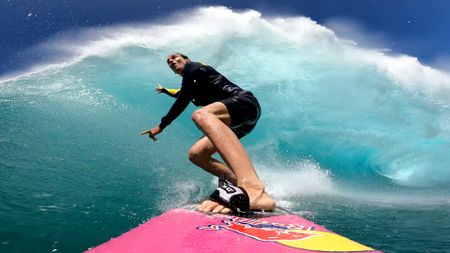 Justine Dupont surfing. (courtesy Justine Dupont)